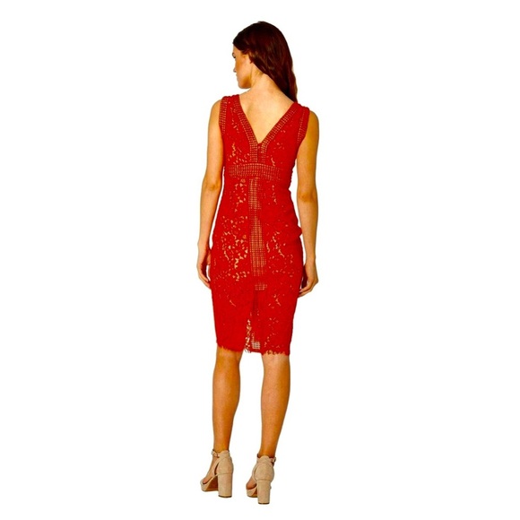 BARDOT Morgan Midi V Neck All Over Lace Dress - Picture 3 of 7